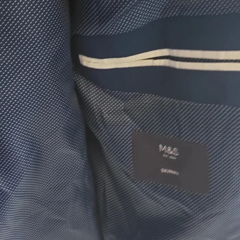 M&S COLLECTION-NWOT  Wool Blend Skinny Fit Stretch Suit Jacket - Picture 9 of 14